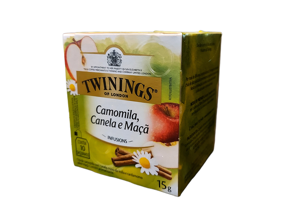 CHÁ DE CAMOMILA CANELA E MAÇÃ TWININGS 15 G (CX 12 UN)